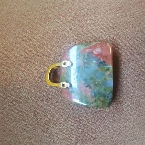 Unikite gemstone purse pendant